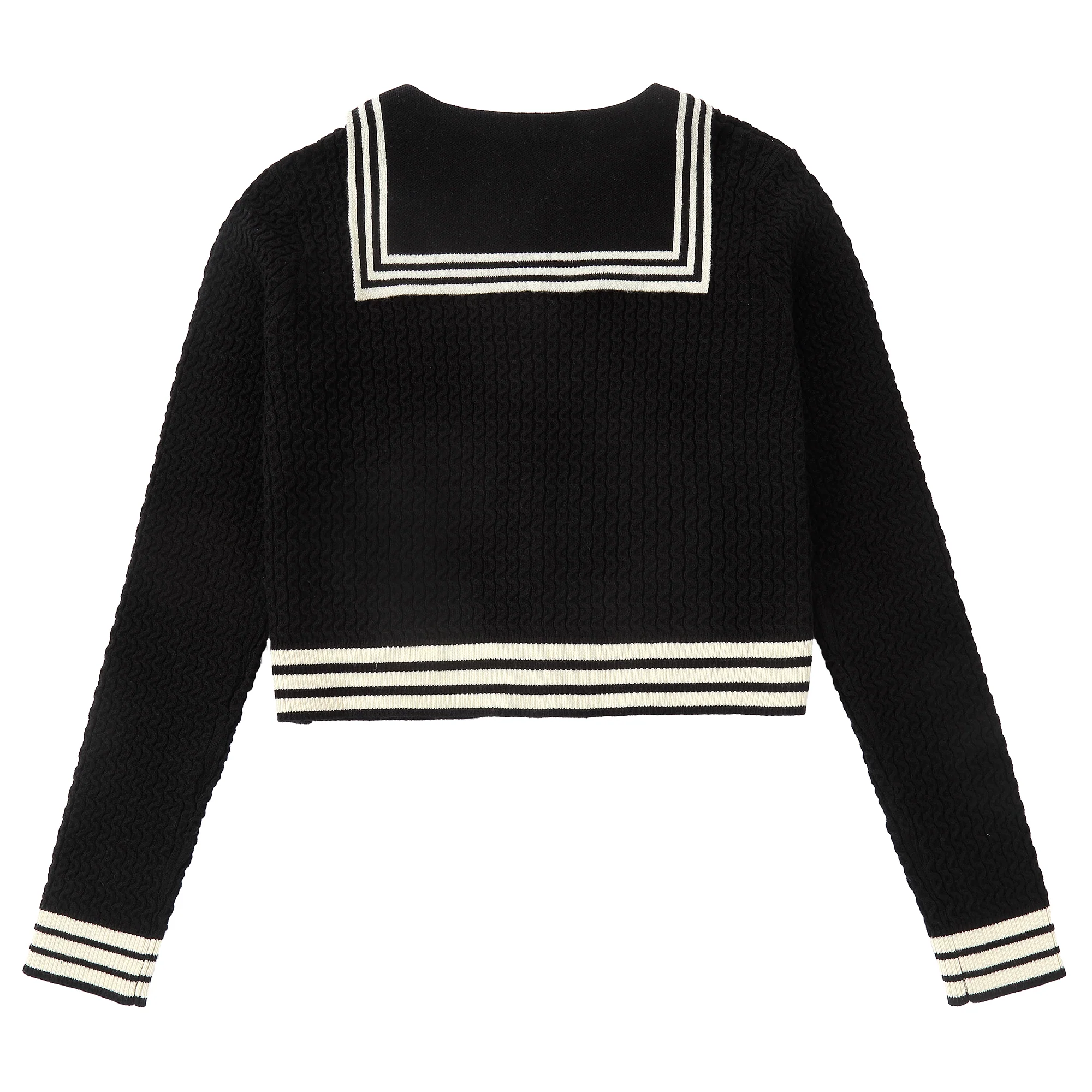 Black Sailor Collar Sweater - Image 4