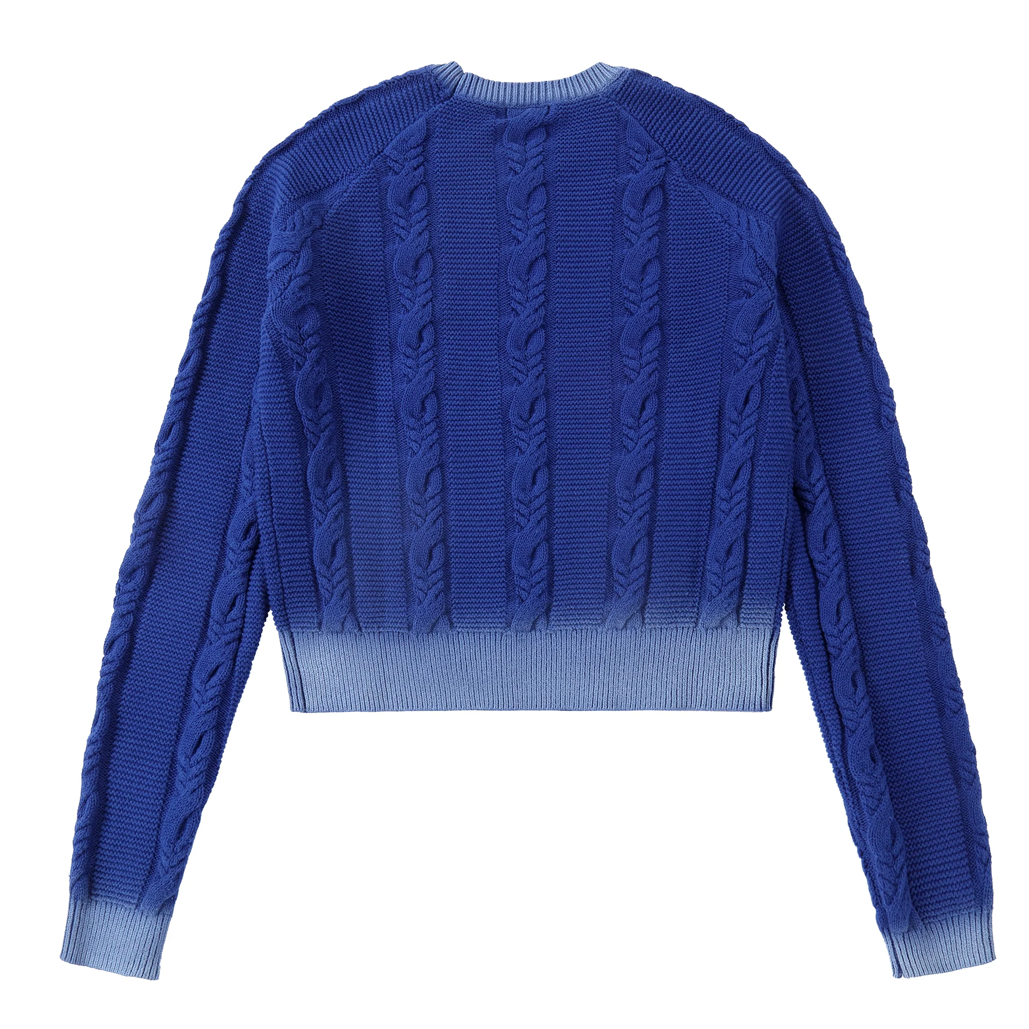 Blue Cable Knit Sweater - Image 3