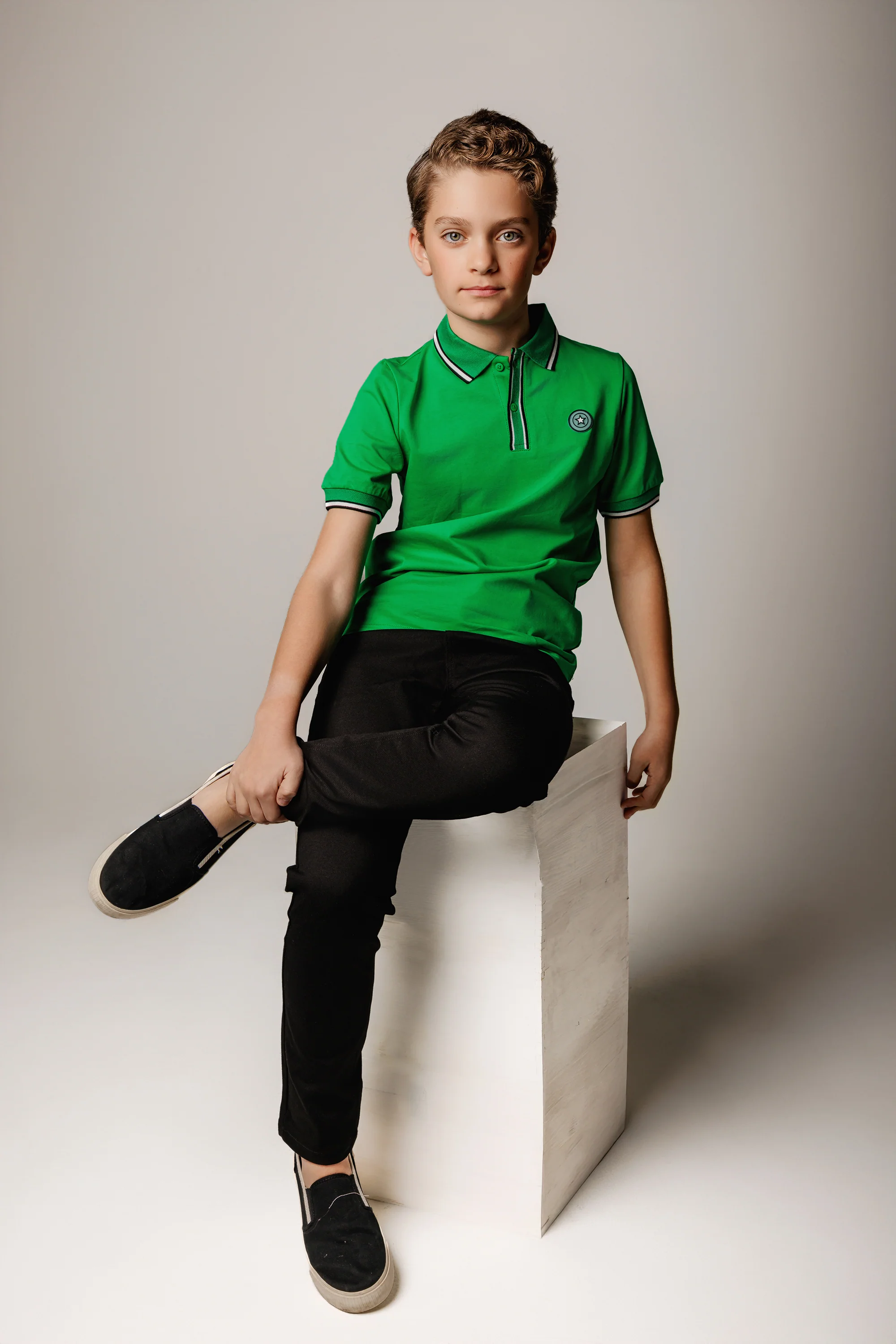 Green/ Black & White Trim Polo - Image 3