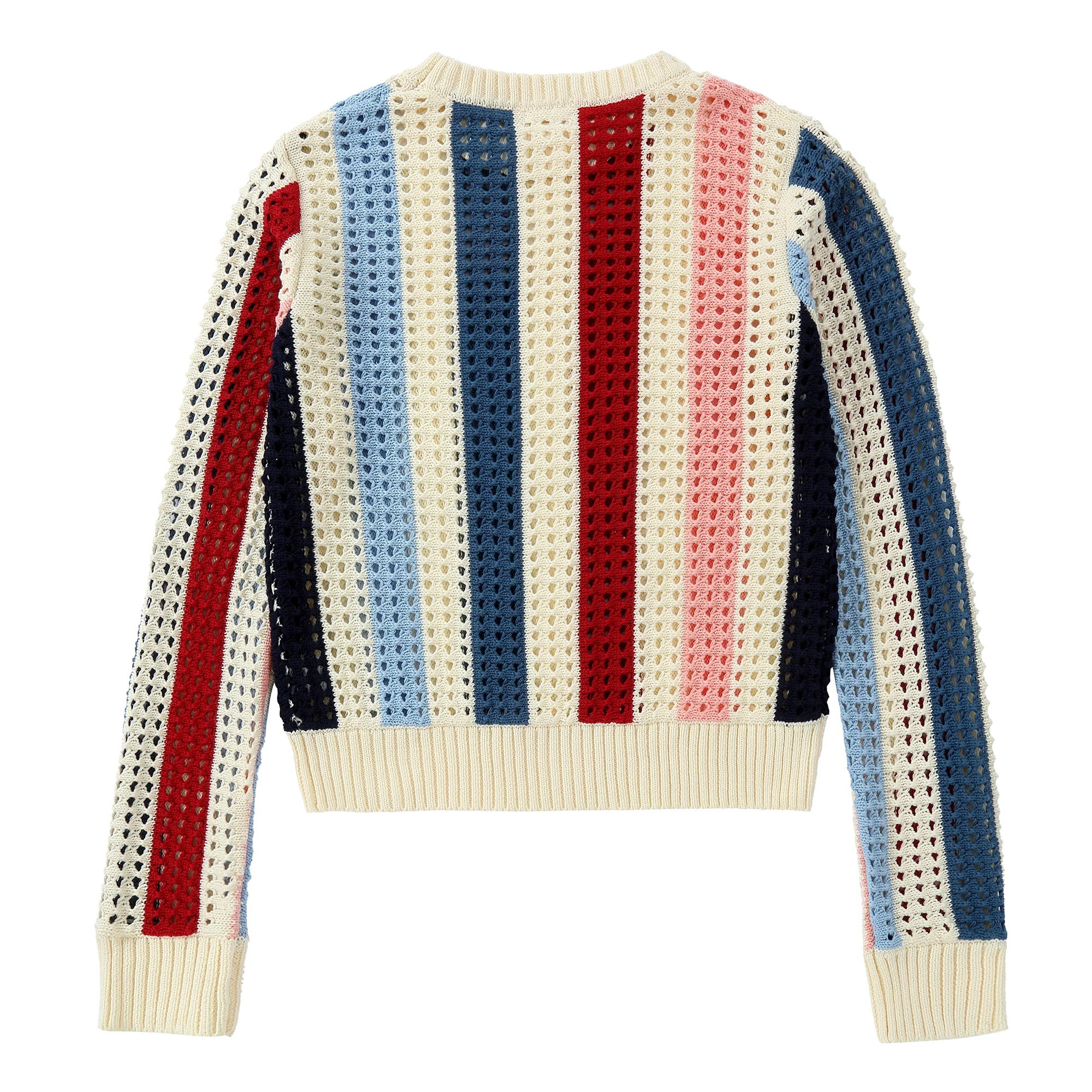 Color Block Open Knit Sweater - Image 4