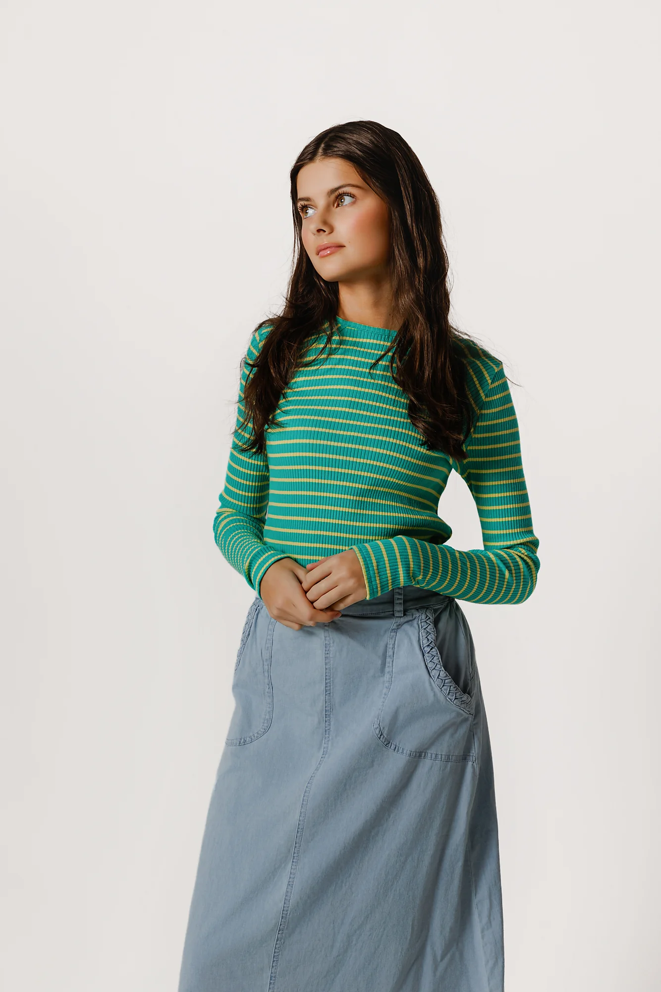 Mint & Yellow Striped T-Shirt - Image 4