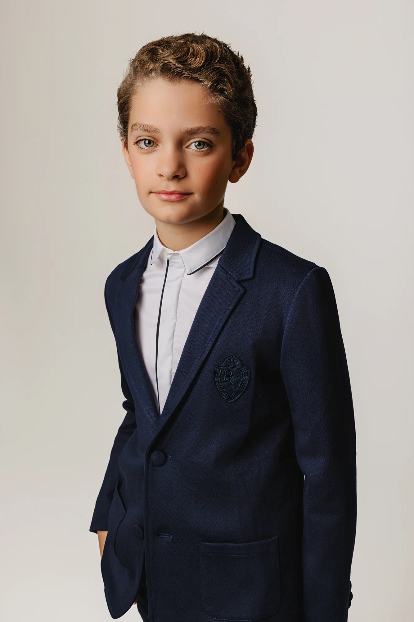 Navy Pique Blazer - Image 3