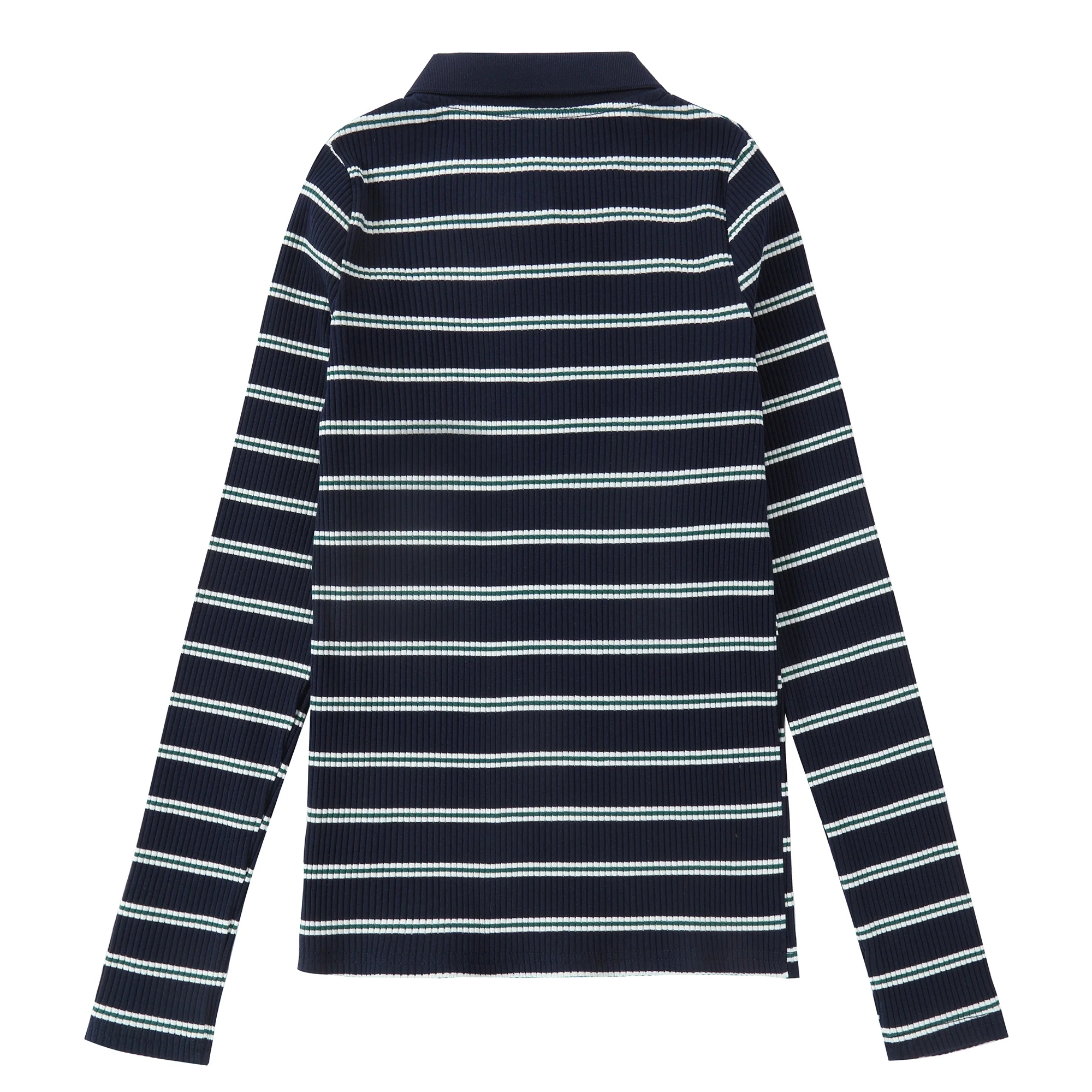Navy Striped Polo - Image 3