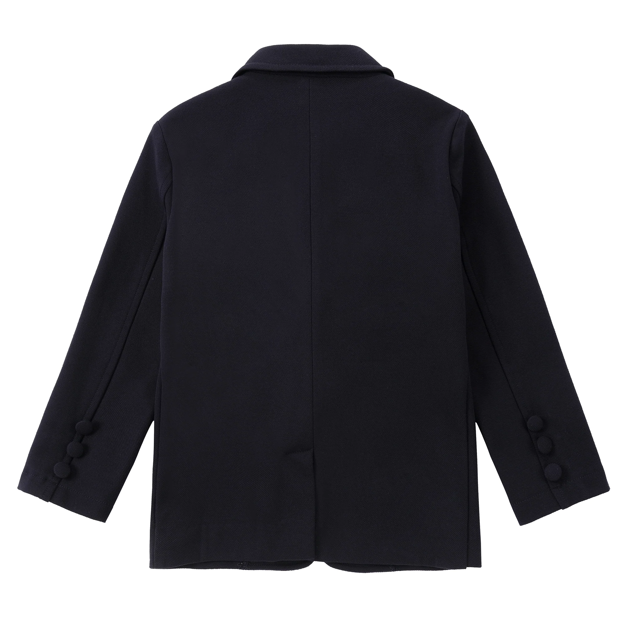 Navy Stretch Blazer with Emblem- Matches Pants - Image 3