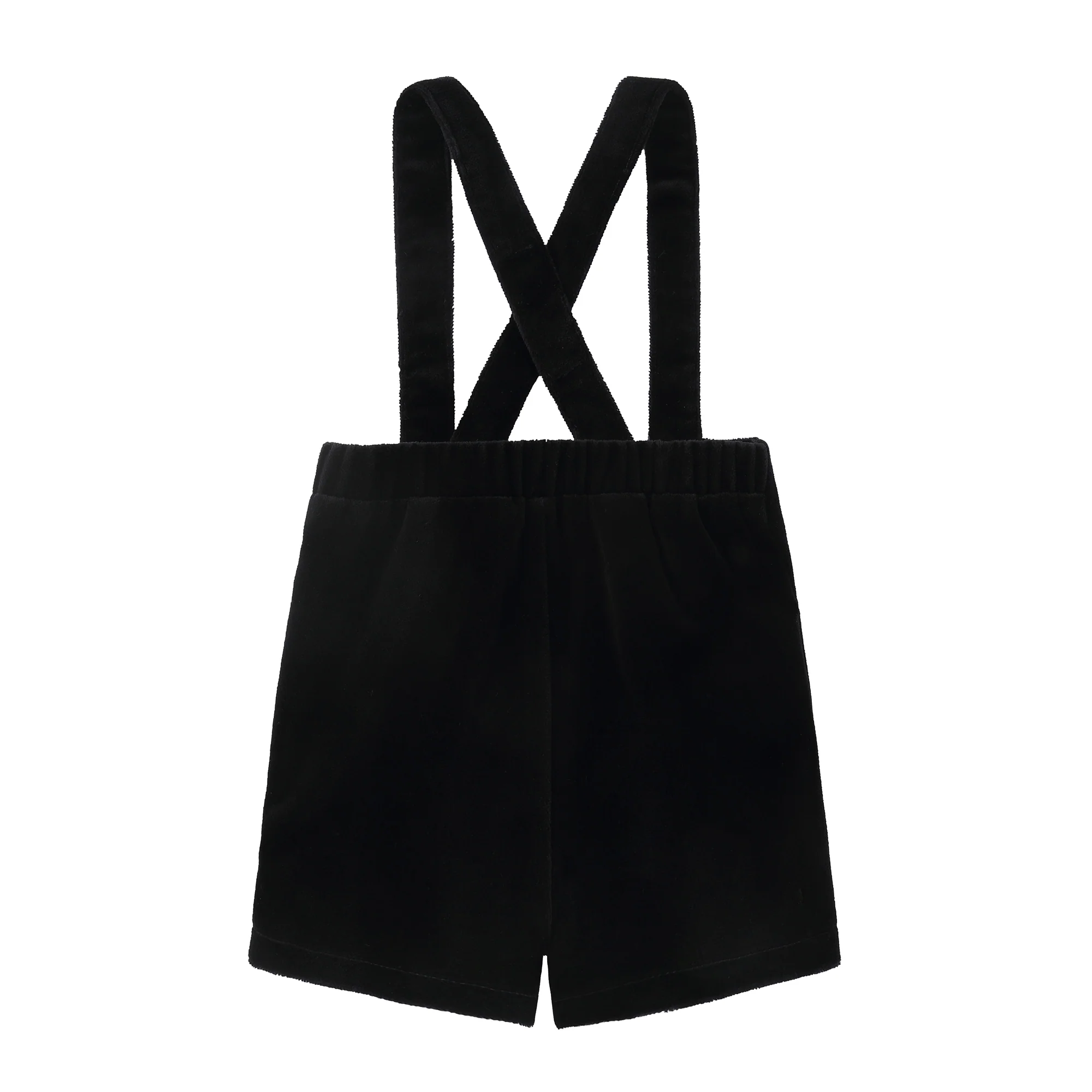 Black Velvet Suspender Shorts - Image 3